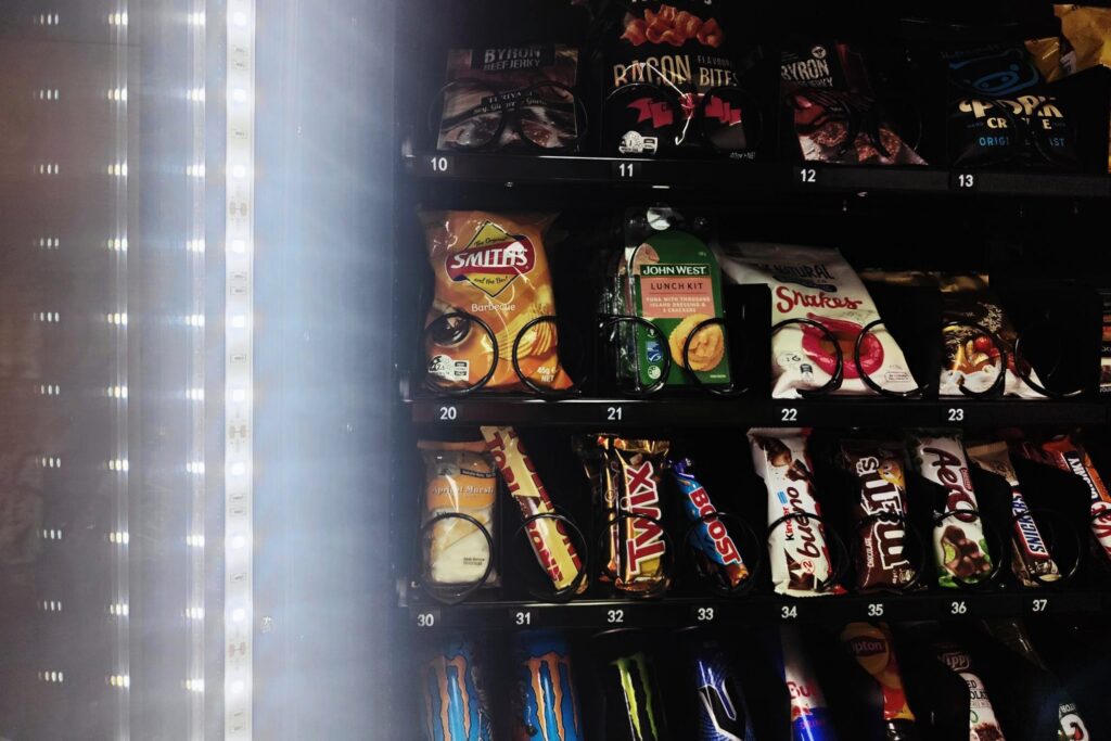 LED strip on the free vending machine