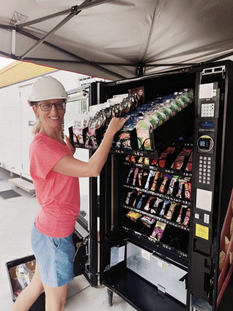 Our free vending service - restocking vending machine